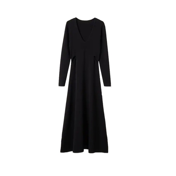 Mango NEW Cut Out Black Long Sleeve Dress Size Medium - Picture 1 of 3